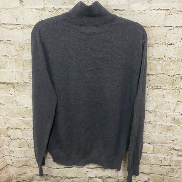 Banana Republic Gray Cotton 1/4 Zip Pullover Sweater - Picture 3 of 5